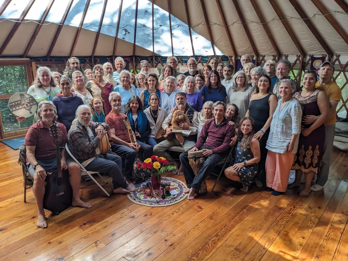 Eat, Dance and Pray, gathering in the yurt